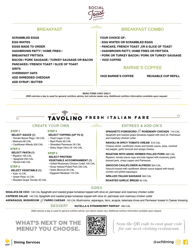 Foodlab menu